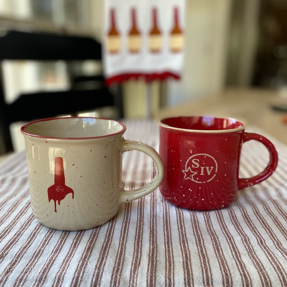 Maker’s Mark Distillery Bourbon Speckled Stoneware Mugs. Two (2) Cheers!